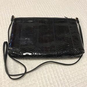 Black Woodward crock embossed Shoulder bag